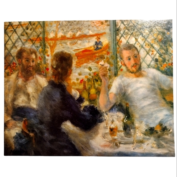 Donald Art Compnay Art Vintage Renoir Rowers Lunch Lithograph 6x2